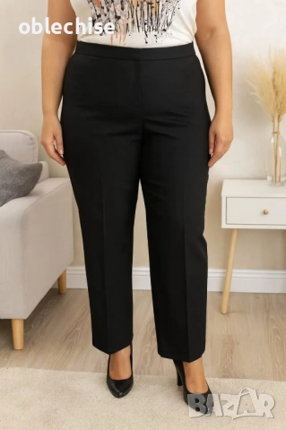 Дълъг класически макси панталон в черно, снимка 2 - Панталони - 49666871