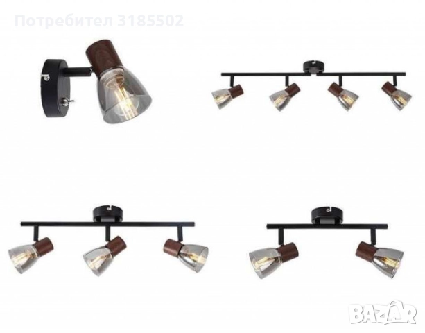 Спот  Pluto, E14, 1 max 40W, с ключ, класически стил, снимка 2 - Лампи за таван - 51446124