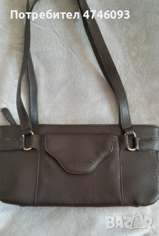 Дамска чанта Marc Picard от естествена кожа – шоколадово кафяво, снимка 4 - Чанти - 53957588