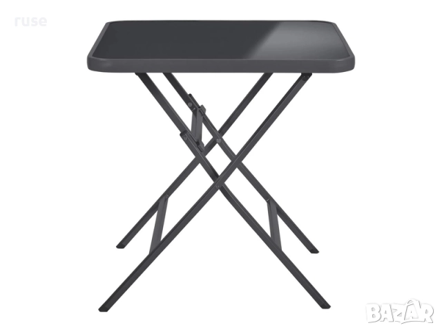 НОВА! Сгъваема алуминиева маса Хюстън/Торонто със стъклен плот 70х70х70см, снимка 3 - Градински мебели, декорация  - 52400773