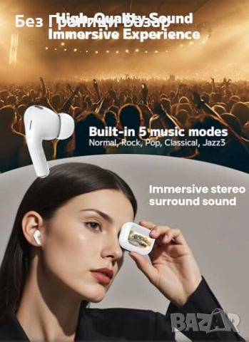 Нови Безжични слушалки с шумопотискане, Hi-Fi звук и IPX7 защита, снимка 4 - Bluetooth слушалки - 52698570