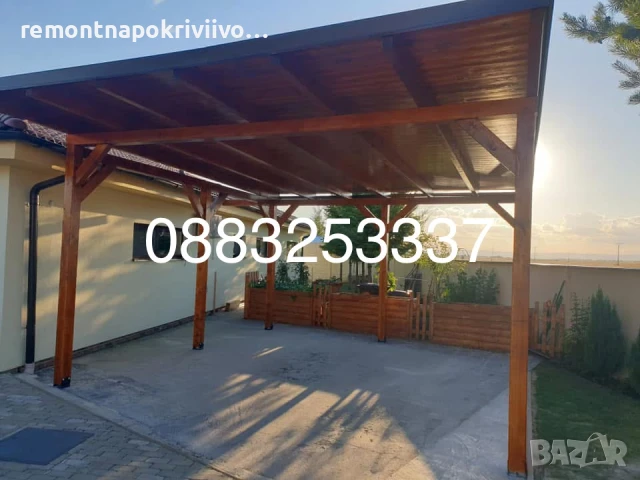 Дървени Навеси Изграждане Дървени конструкции Беседки Ремонт на покриви , снимка 11 - Ремонти на покриви - 50026619