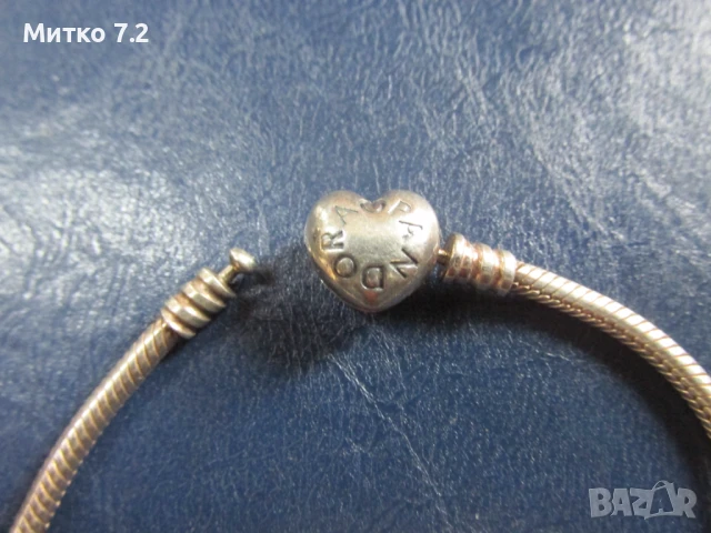 Сребърна гривна Пандора, снимка 2 - Гривни - 50481482