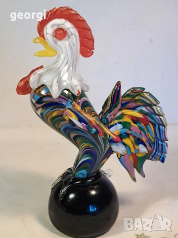 стъклен петел Murano, снимка 2 - Декорация за дома - 50837765