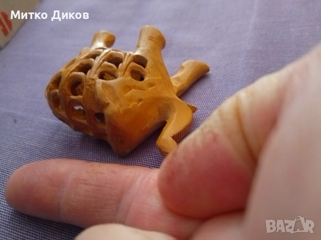 Малко дървено слонче финна изработка чаено дърво- вътре има и друго малко слонче, снимка 6 - Декорация за дома - 54192014