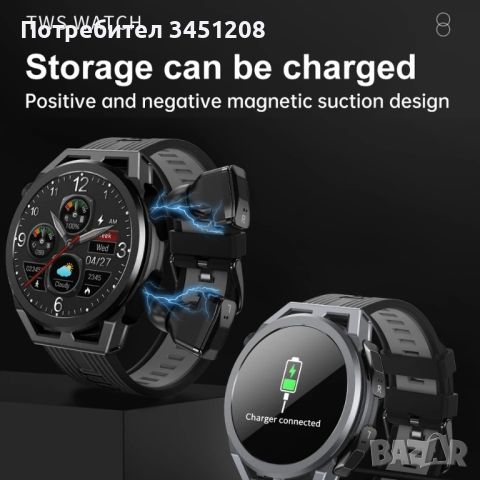 Смарт часовник с Bluetooth слушалки , снимка 5 - Смарт гривни - 45227622