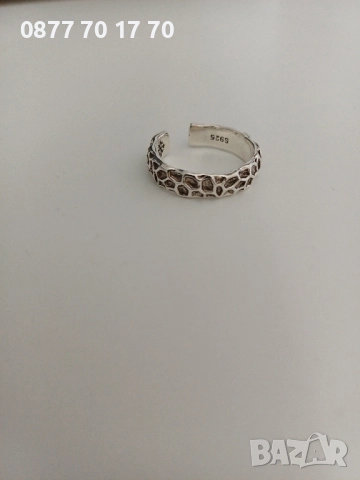 Сребърен пръстен-халка 925 чистота на пробата, снимка 4 - Пръстени - 52179122