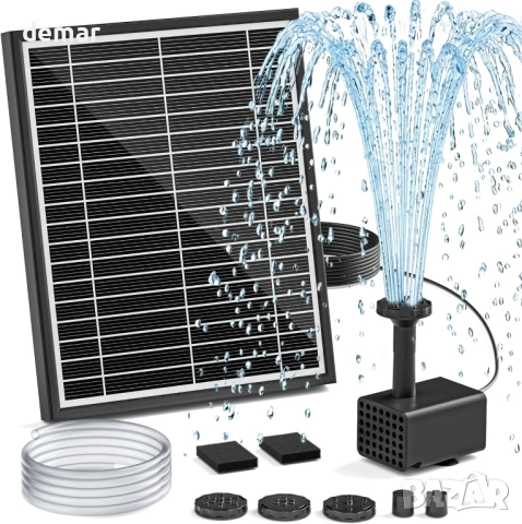 Соларна помпа за фонтан 5.5W с 3M захранващ кабел, 5 режима на пръскане