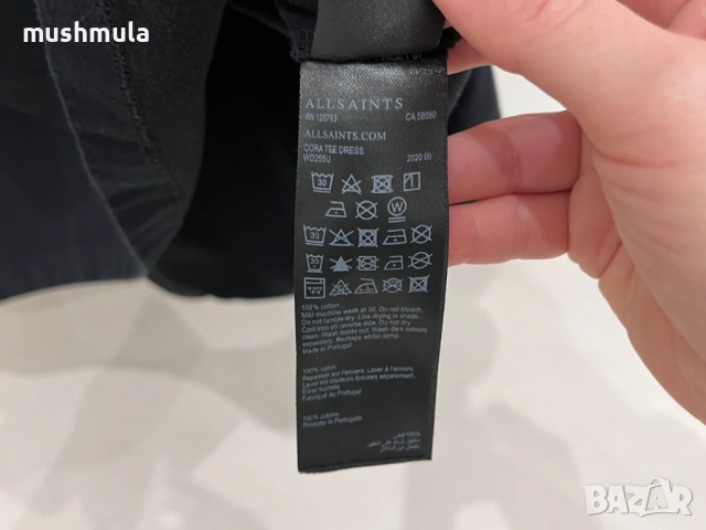 Рокля-тениска AllSaints Cora S - обличана веднъж, снимка 5 - Рокли - 53464506