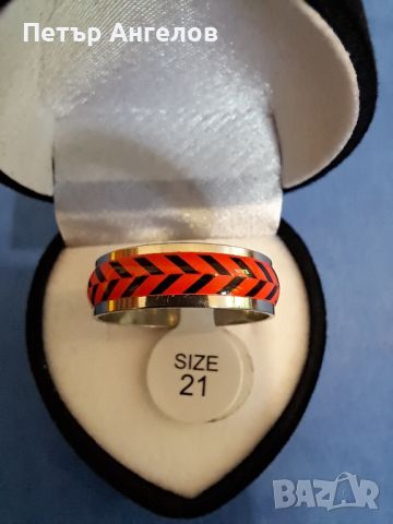 Универсални унисекс флуоресценти пръстени - различни размери в оранжев цвят