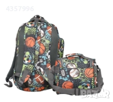 Комплект раница и чанта за храна, За ученици, За момче, Цветен , снимка 3 - Раници - 51555599