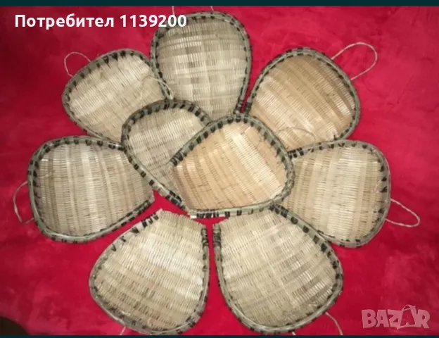 9бр нови африкански панерчета ракита и бамбук, снимка 2 - Декорация за дома - 50309370