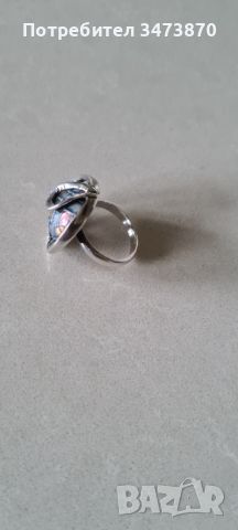 Сребърен пръстен с керамика , снимка 4 - Пръстени - 45957648