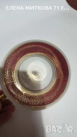 Lettin Тюрингия-един прекрасен троен сет за чай/дълго кафе от фин порцелан, снимка 13 - Сервизи - 52586448