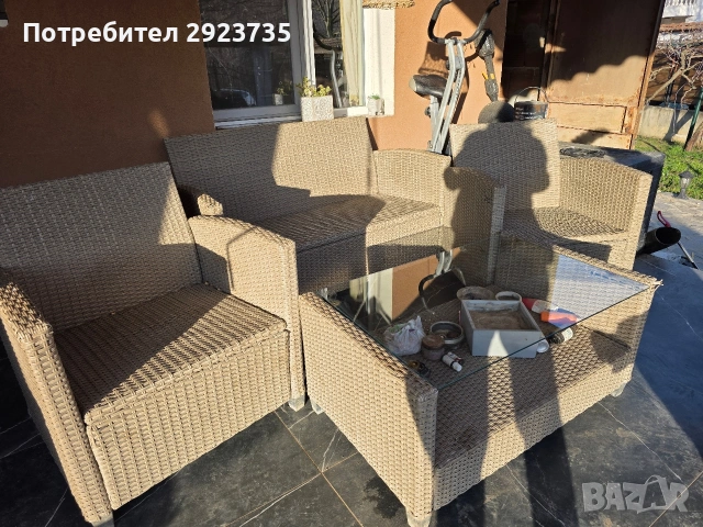Градински ратанов сет, снимка 2 - Градински мебели, декорация  - 53791055
