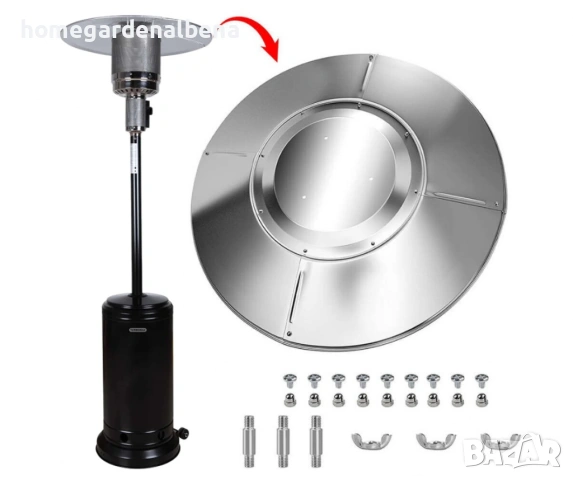 Външен газов отоплител TR135GRB 13kW рефлектор гъба тераса градина пропан бутан