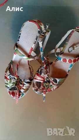 Летни обувки кожа и сатен, снимка 4 - Дамски ежедневни обувки - 50711534