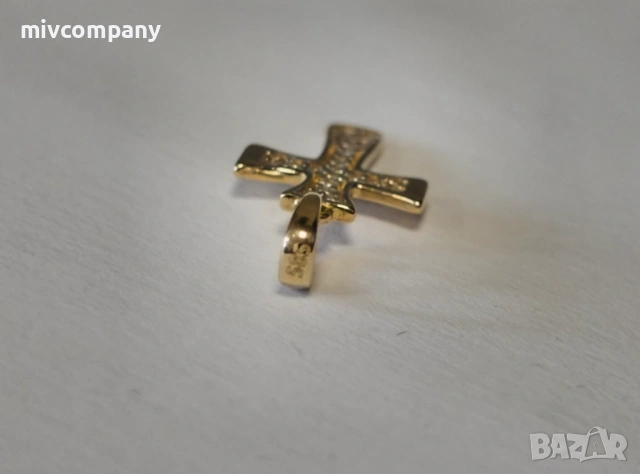 Златна висулка(кръст) 0.72гр., снимка 2 - Колиета, медальони, синджири - 53973979