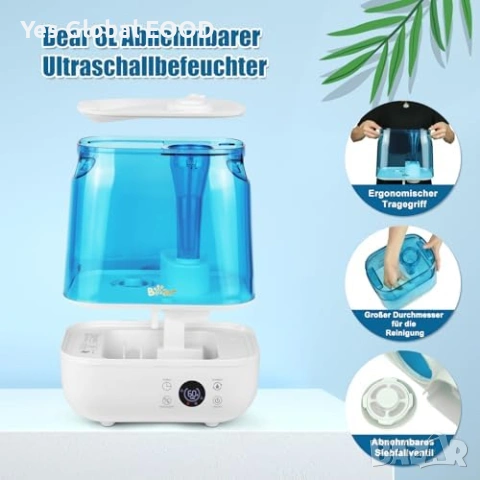 Овлажнител Bear 6L тих с таймер и аромат, снимка 5 - Овлажнители и пречистватели за въздух - 54223538