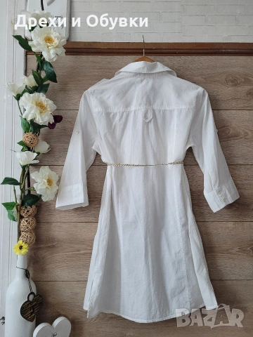 Дълга бяла риза памучна материя Италия , снимка 5 - Ризи - 54157837