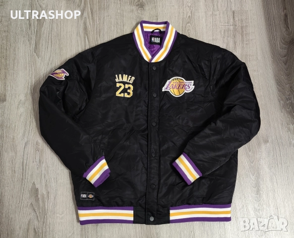 Оригинално мъжко бомбър яке Primark x LA Lakers NBA x LeBron James XL, снимка 4 - Якета - 52877083