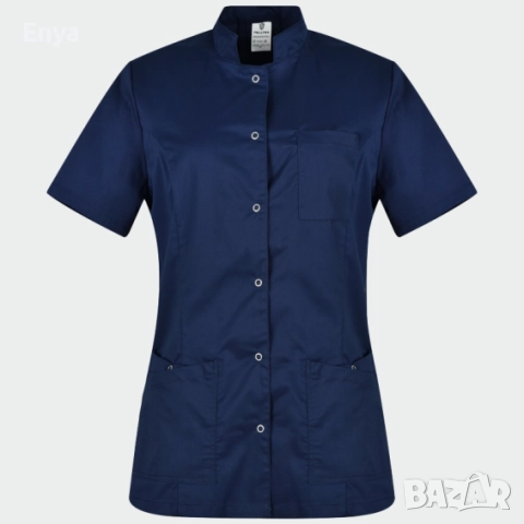Дамска туника - тъмносиня - яка "столче"