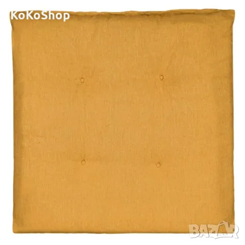 Жълта възглавница  за стол-38х38х5 см./декоративна възглавница, снимка 2 - Възглавници - 49689196