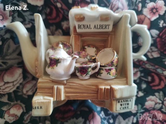 Royal Albert Old Country Roses - рядък колекционерски чайник Cardew, снимка 7 - Декорация за дома - 54107092