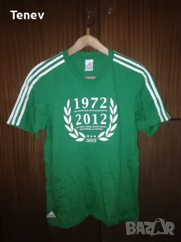 Germany Adidas 1972-2012 памучна оригинална юбилейна тениска Германия размер М зелена , снимка 1 - Тениски - 49029136