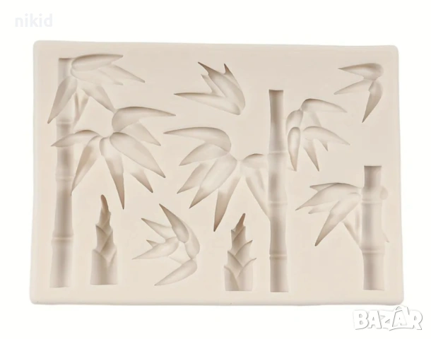 Бамбук Бамбукови пръчки с листа силиконов молд форма фондан шоколад гипс декор , снимка 2 - Форми - 53014109