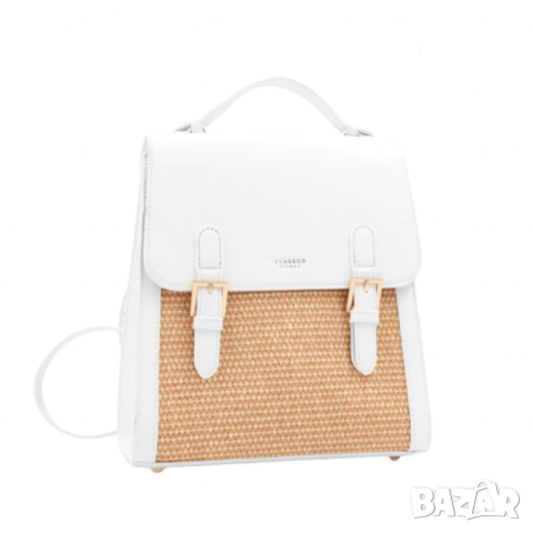 Кокетна дамска раничка, със сламени детайли, снимка 12 - Раници - 52112817