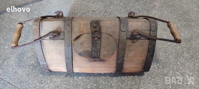 Старо дървено буре с дръжка, бъкел бъчва, снимка 1 - Антикварни и старинни предмети - 45127215