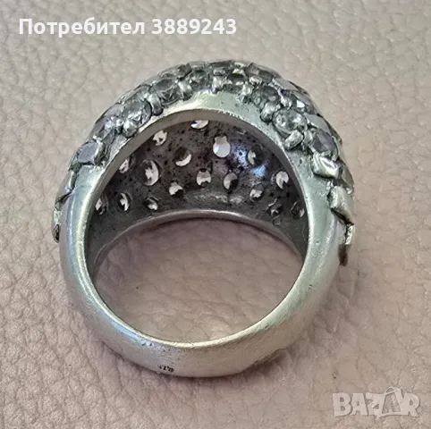 Сребърен пръстен с цирконий 925, снимка 3 - Пръстени - 49313351