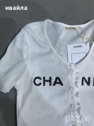 Бяла Шанел тениска блузка Chanel , снимка 1 - Тениски - 46403686