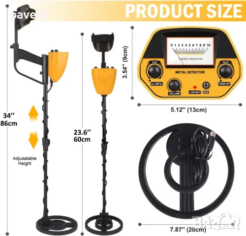 Професионален металотърсач / металдетектор с прецизна функция и режим на диска, макс. 1м. дълбочина, снимка 4 - Друга електроника - 49171296