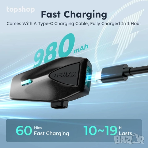 Чисто нови 2 броя ASMAX S1 MESH комуникационни системи за мотоциклети за 8 човека едновременно ..., снимка 7 - Аксесоари и консумативи - 52571824