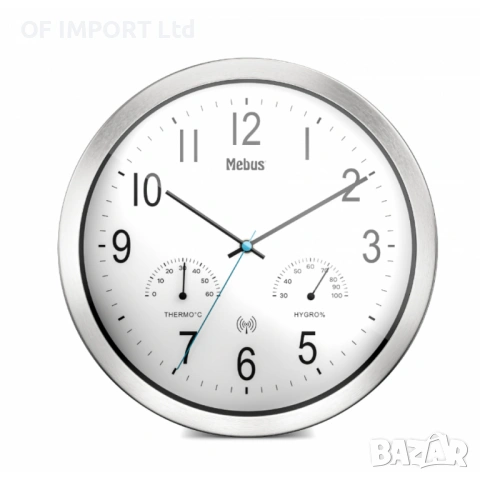 Стенен Часовник MEBUS с Термометър и Влагомер