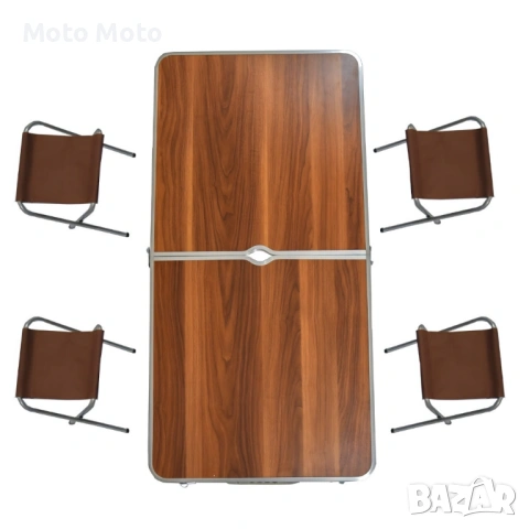 Сгъваема маса с 4 стола , снимка 2 - Къмпинг мебели - 53812299