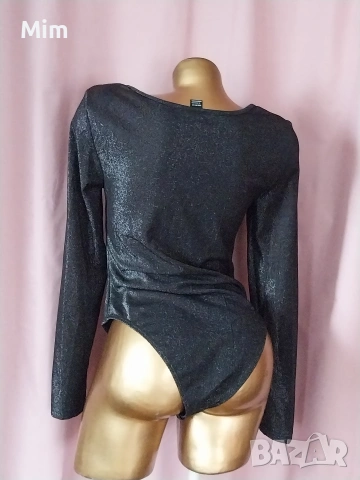 L Черно брокатено боди , снимка 5 - Корсети, бюстиета, топове - 53921540