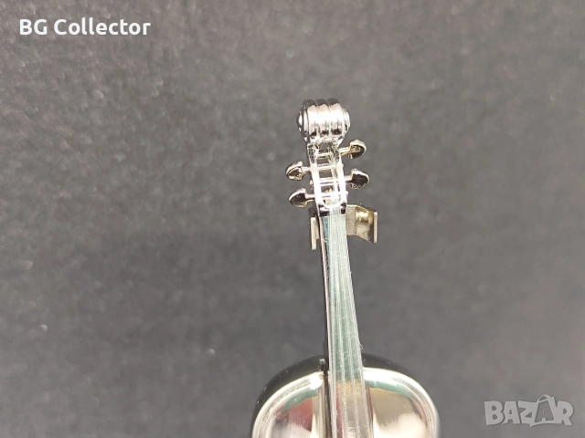 Миниатюрен часовник на акустична китара от сребърна сплав - 10см (В), снимка 3 - Антикварни и старинни предмети - 52714328