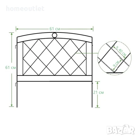 ПРОМОЦИЯ Модулна декоративна ограда за двор, 6 части ELEVENS A-HW89007, снимка 4 - Огради и мрежи - 50982949