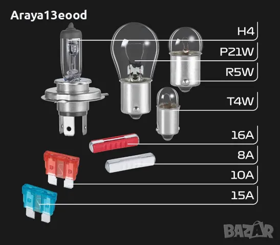 Комплект резервни халогенни крушки Formula 1 H4 SK 400 - 8 части, снимка 2 - Аксесоари и консумативи - 49828800