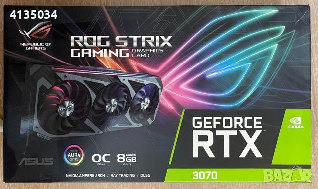 Asus Rog Strix GeForce RTX 3070 8G Graphics Card, снимка 1 - Видеокарти - 46278045