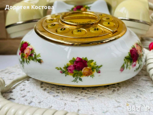 ROYAL ALBERT красив телефон от костен порцелан от Англия, снимка 2 - Антикварни и старинни предмети - 53328617