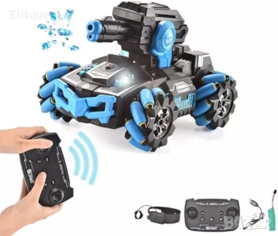 Танк с дистанционно управление и управление с ръка, изстрелва водни бомби, снимка 5 - Коли, камиони, мотори, писти - 52777850