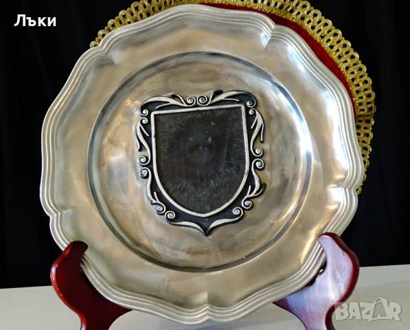 Калаена чиния,пано за снимка и гравиране,калаена сватба. 