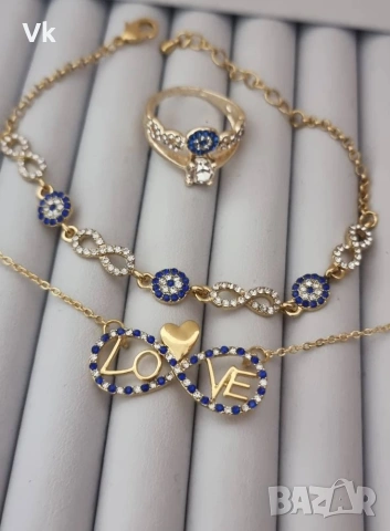 Златен комплект бижута, снимка 3 - Бижутерийни комплекти - 53403822