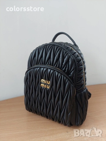Черна раница MiuMiu /SG04, снимка 2 - Раници - 35246546