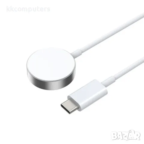 Безжично магнитно зарядно за Apple Watch BWOO 5W WL-18 с Type-C кабел, Бял