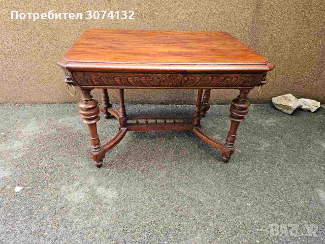 Трапезна маса с дърворезба, снимка 4 - Маси - 53432244